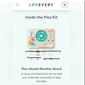 Lovevery Plan Ahead Weather Board- no cards or stand